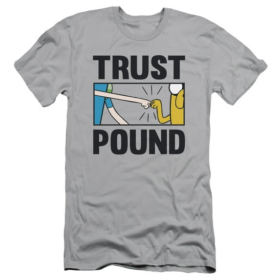Adventure Time Trust Pound S/S Adult 30/1 T-Shirt Silver