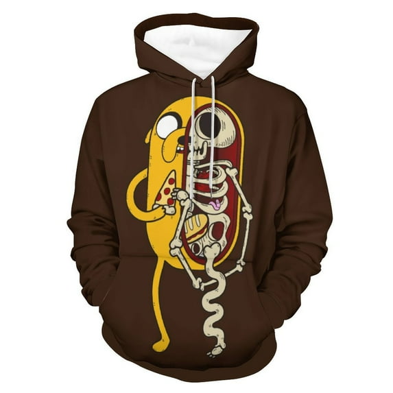 Adventure Time Unisex Adult Hoodie Casual Hooded Sweatshirt Pullover Novelty 3D Printed Sweater Jacket M