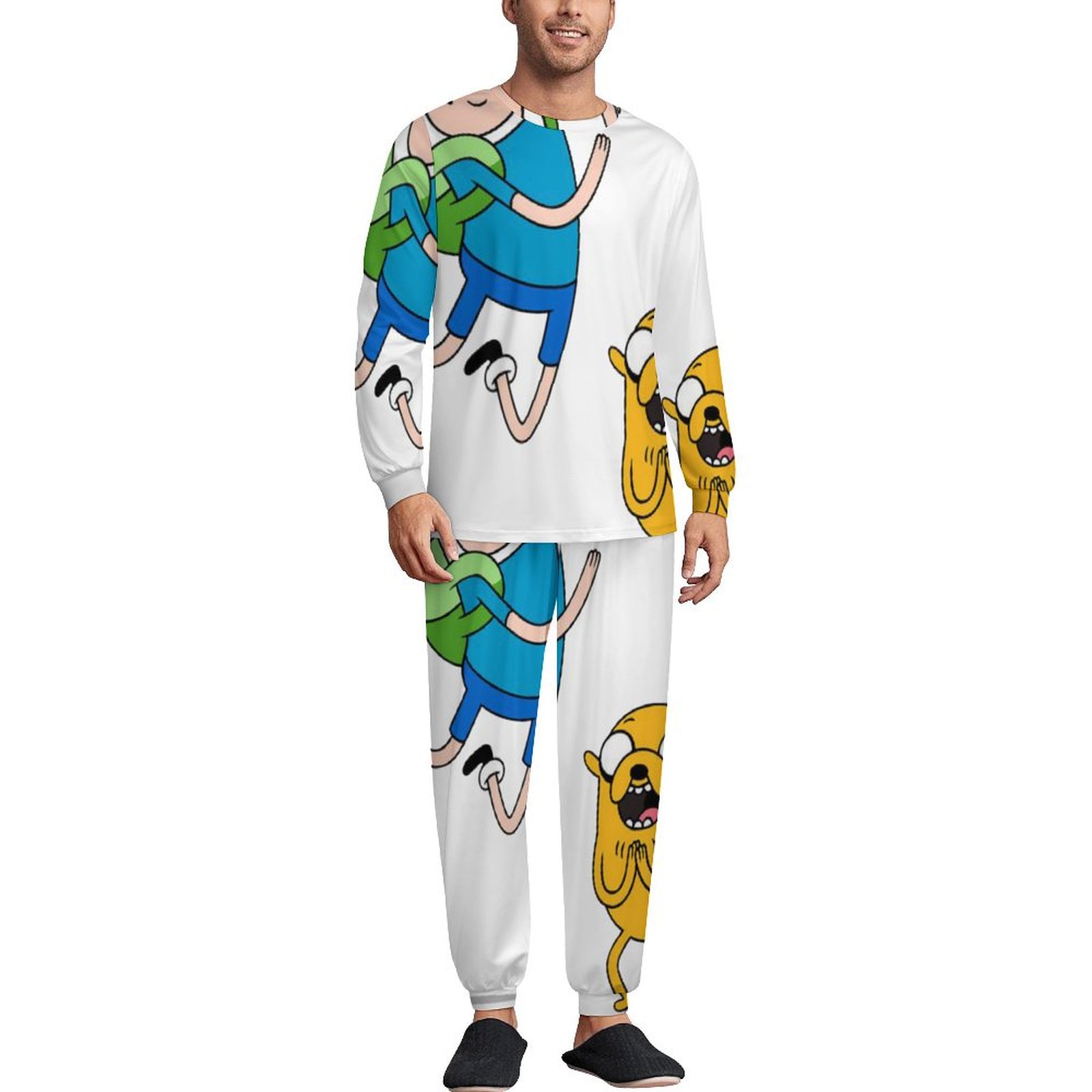 Adventure Time Unisex Adults Round Neck Pajama Set Two Piece Set Pajama ...
