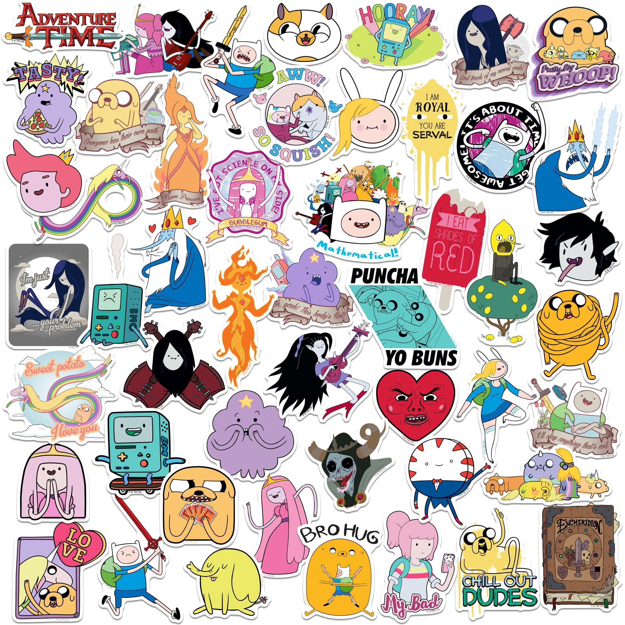 Adventure Time Variety 50ct Vinyl Large Deluxe Stickers Variety Pack ...