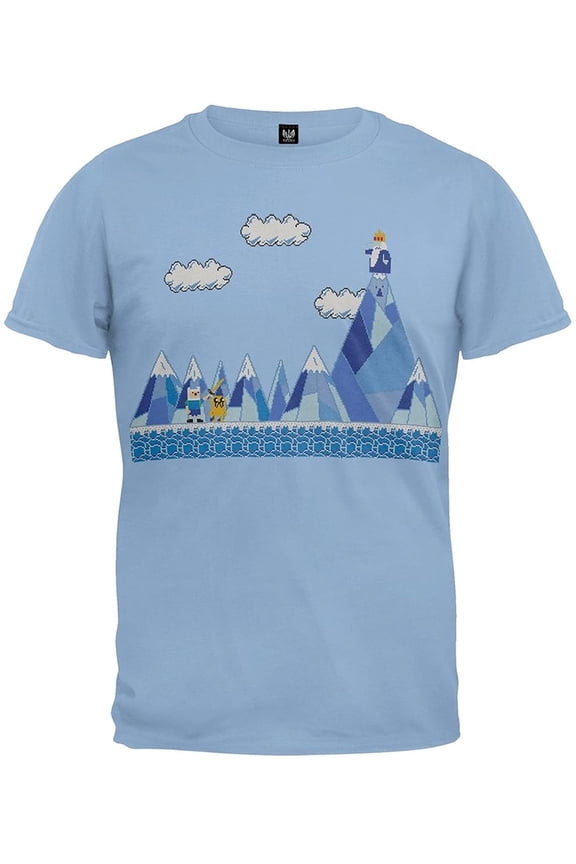 With Finn And Jake Pixel Scene Adult T-Shirt