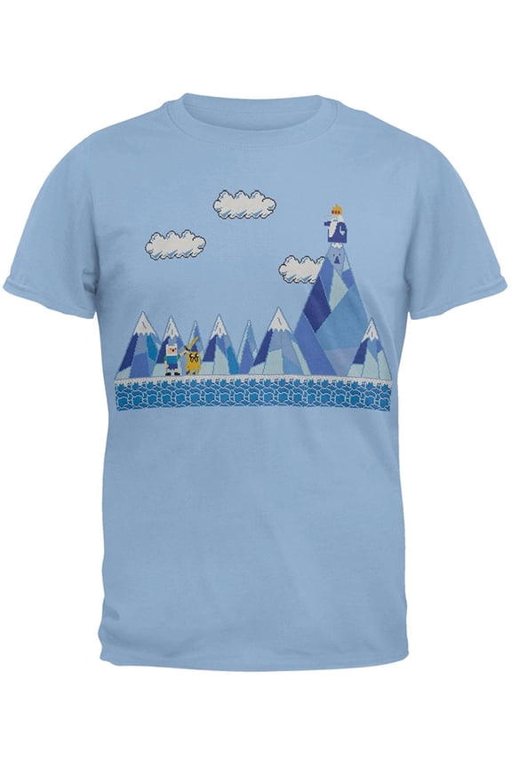 With Finn And Jake Pixel Scene Adult T-Shirt