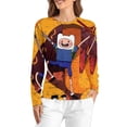 thumbnail image 1 of Adventure Time Women's Pajama Top 3D Digital Print Sleepwear Trendy Crewneck Pullovers Long Sleeve Shirts 3XL, 1 of 8