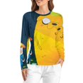 thumbnail image 1 of Adventure Time Women's Pajama Top 3D Digital Print Sleepwear Trendy Crewneck Pullovers Long Sleeve Shirts M, 1 of 8