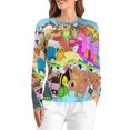 thumbnail image 1 of Adventure Time Women's Pajama Top 3D Digital Print Sleepwear Trendy Crewneck Pullovers Long Sleeve Shirts XS, 1 of 8