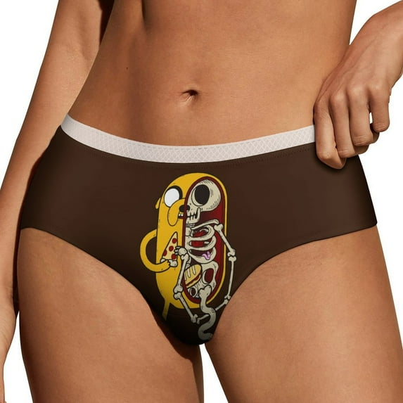 Adventure Time Womens Underwear Soft Breathable Brief Lace Panty Stretch Hipster Underpants Ladies Panties 3XL