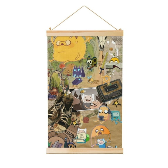Adventure Time Wooden Shaft Hanging Poster Home Decor Poster Wall Art Painting For Living Room Bedroom 20"X30"
