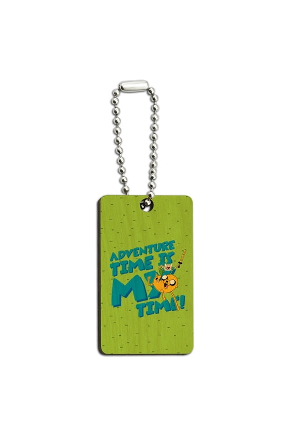 Adventure Time is My Time Wood Wooden Rectangle Keychain Key Ring