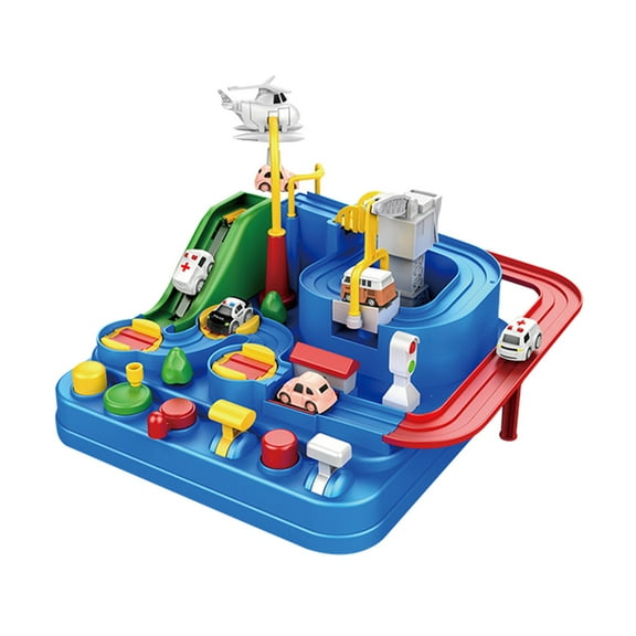 Adventure Toys For Car Toddler Race Track Toy Vehicle Set With 4 Cars Kids Slide Rail Fun Game