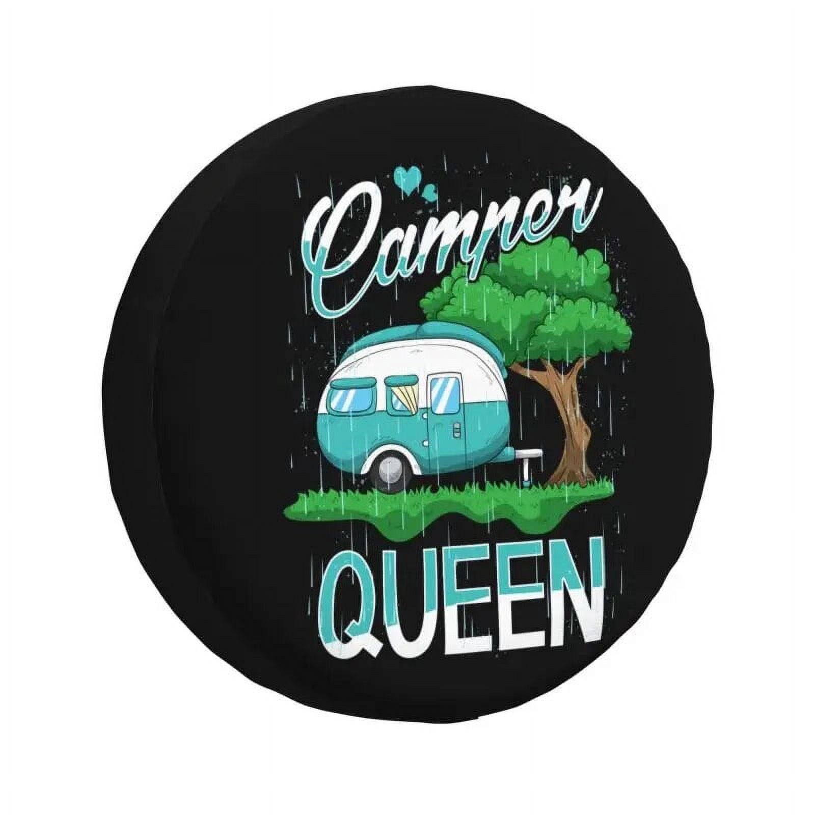 Adventure Travel Happy Camper Spare Tire Cover for Mitsubishi Pajero
