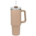 thumbnail image 1 of Adventure Travel Reusable Vacuum Quencher Tumbler with Straw, Leak Resistant Lid, Stainless Steel Insulated Cup, Maintains Heat Cold Ice for Hours, 1 of 6