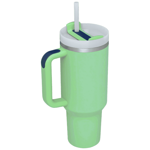 Adventure Travel Reusable Vacuum Quencher Tumbler with Straw, Leak Resistant Lid, Stainless Steel Insulated Cup, Maintains Heat Cold Ice for Hours