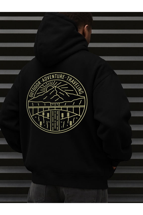 Adventure Traveler sweatshirt Camping men's sweater hoodie black Casual Outdoor Jogging & Fitness Training Pullover, Regular Fit, Hooded Design, Comfortable Pullover beer guys Trendy Unisex hoodie