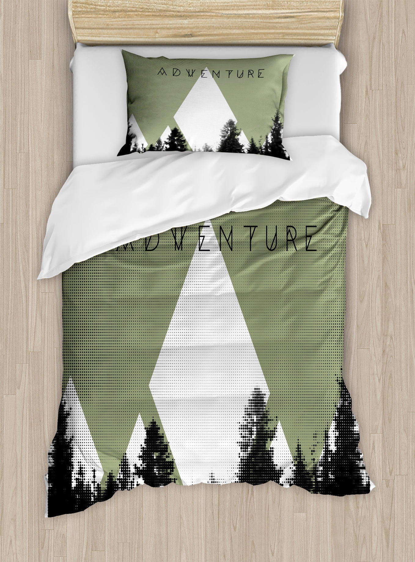Adventure Forest Twin Duvet Cover Set with Pillow Sham