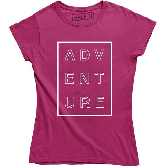 Adventure Typography Crew Neck for Women Hipster Modern Streetwear T-Shirt