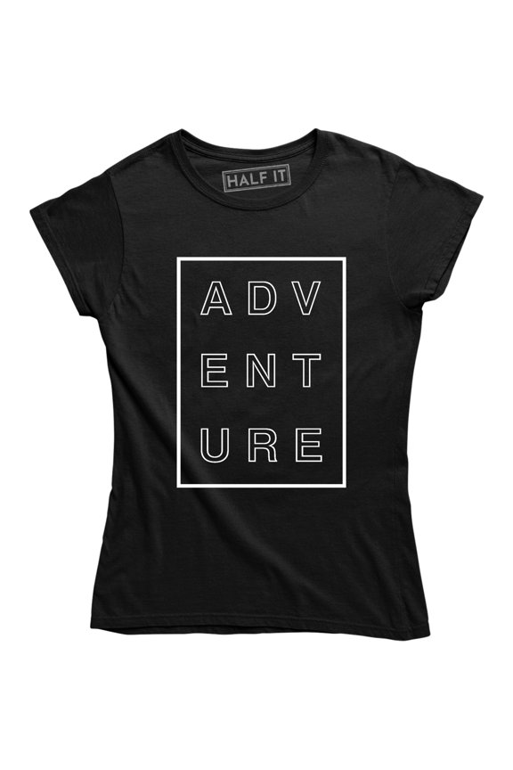 Adventure Typography Crew Neck for Women Hipster Modern Streetwear T-Shirt