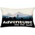thumbnail image 1 of Adventure on The Way Pillow Covers 12x20 Inch World Park Nature Mountain Trees Throw Waist Pillow Cases Summer Farmhouse Decorations Cushion Cover Cotton Linen, 1 of 6