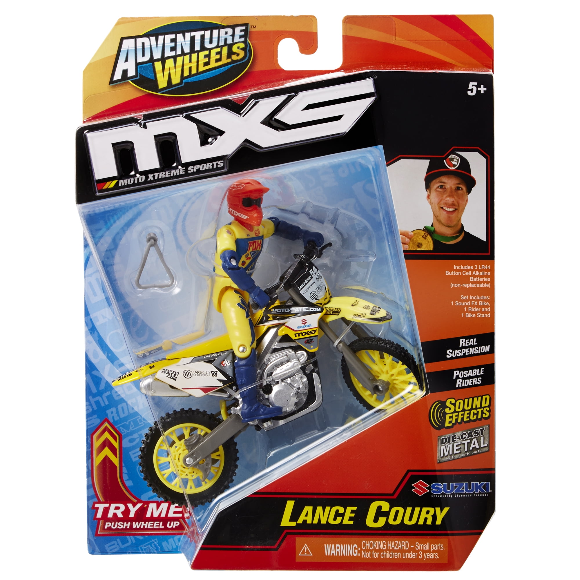 Adventure Wheels MXS Lance Coury Bike and Rider with Sound Effects