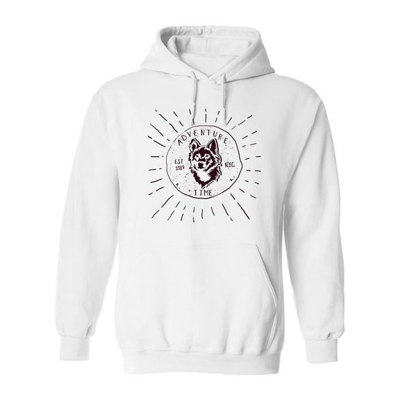 Adventure, Wolf Hoodie Men - Men Hoodie, White, 3XL