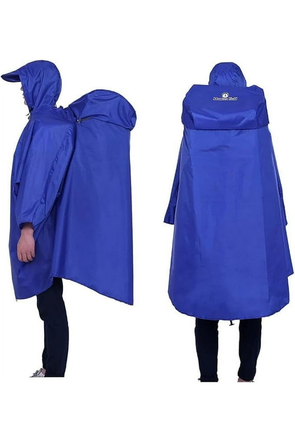 Globotrekker Lightweight Backpack Poncho (Multiple Color Options Available) (Sapphire Blue)