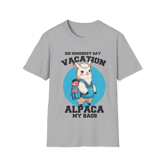 Adventure You Say? Alpaca My Bags Alpaca Wearing Backpack TShirt