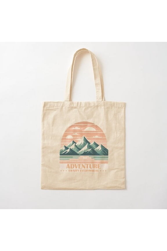 Adventures Await You Everywhere Cotton Tote Bag Canvas Tote Bag, Family Gift For Mother, Her