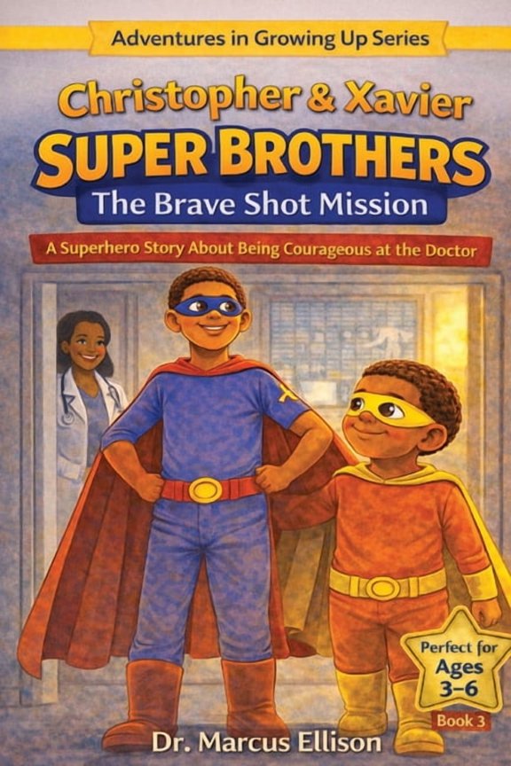 Adventures in Growing Up Christopher & Xavier: Super Brothers: The Brave Shot Mission: A Superhero Story About Being Courageous at the Doctor, (Paperback)