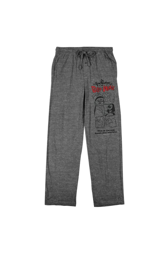 Adventures Of Billy & Mandy Comic Panels Men's Gray Heather Sleep Pajama Pants-Large