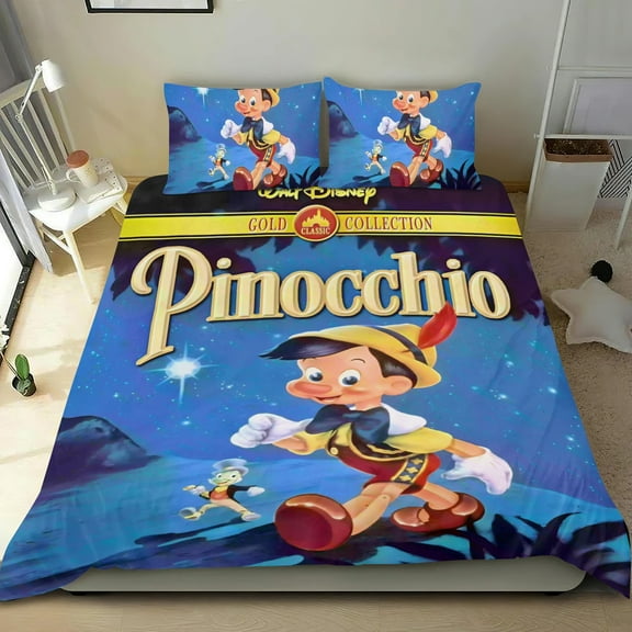 The Adventures of Pinocchio-themed Bed Sheet Set Three Piece Set Comfortable And Skin Friendly Unique Design Home Decor Gifts For Family Friends fans36x75Inches90cm*190cm