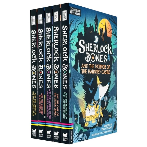 Sherlock Bones Puzzle Quest Series By Tim Collins Illustrated 5 Books Set - Ages 7-9 - PB