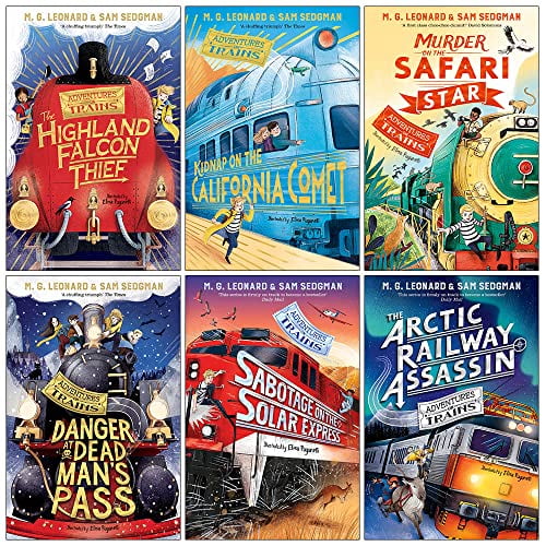 Adventures on Trains Series 6 Books Collection Set By M. G. Leonard & Sam Sedgman (Danger at Dead Mans Pass, Murder on the Safari Star, The Arctic Railway Assassin, Highland Falcon Thief & Mor