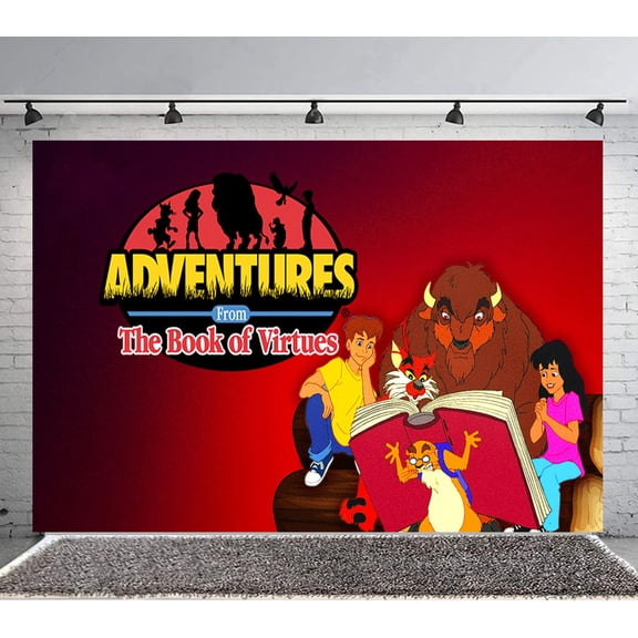 Adventures from the Book of Virtues Backdrop Banner Party Supplies Poster Movie Theme Background for Photography Birthday Decorations