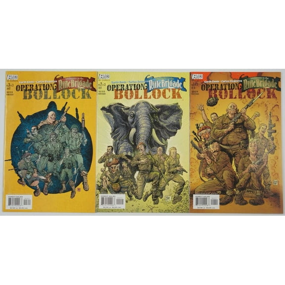 Adventures in the Rifle Brigade: Operation Bollock #1-3 VF/NM complete series Vertigo - Ennis ; DC