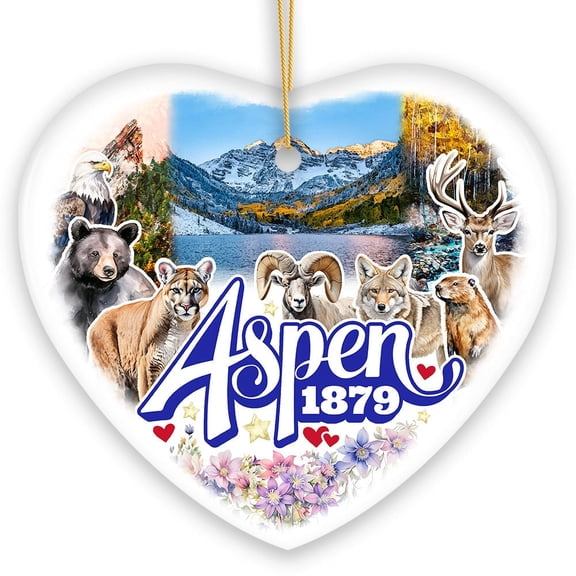 Adventurous Aspen Colorado Ornament, Snow Mountains, Nature Traveler and Skiing Vacation Souvenir