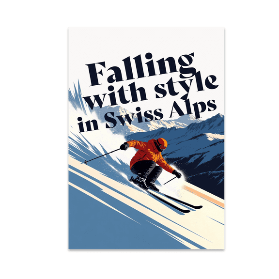 Adventurous Skiing Wall Art - Ski Enthusiast - 13x19 Poster Print