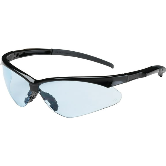 Adversary Optical Safety Glasses, Anti-Scratch, Light Blue Lens, Black Frame | Bundle of 5 Each