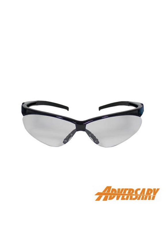 ADVERSARY, Safety Glasses, Anti-Fog & Anti-Scratch, Clear Lens, Black Frame, Half-Frame