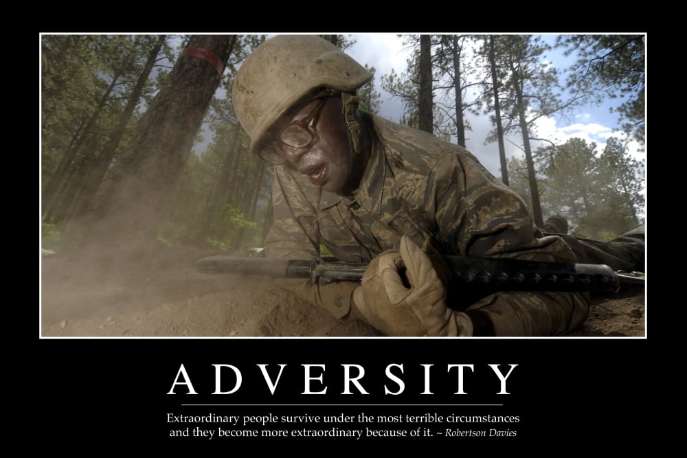 Adversity Inspirational Quote and Motivational Poster Canvas Art - Stocktrek Images (34 x 23)