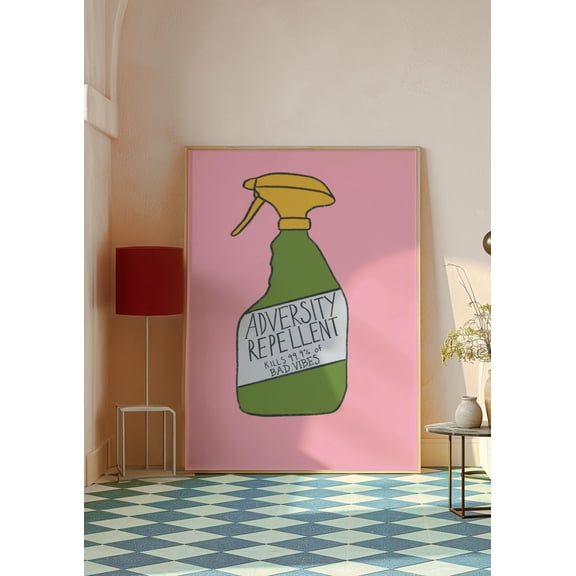 Adversity Repellent Minimalist Wall Art Print, Motivational Quote Poster, Neutral Dorm Room Art, Positive Affirmation , Poster Print Only