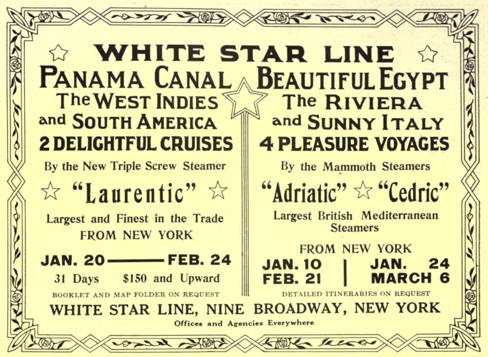 Advert House & Garden 1912 White Star Line Canvas Art - (18 x 24)
