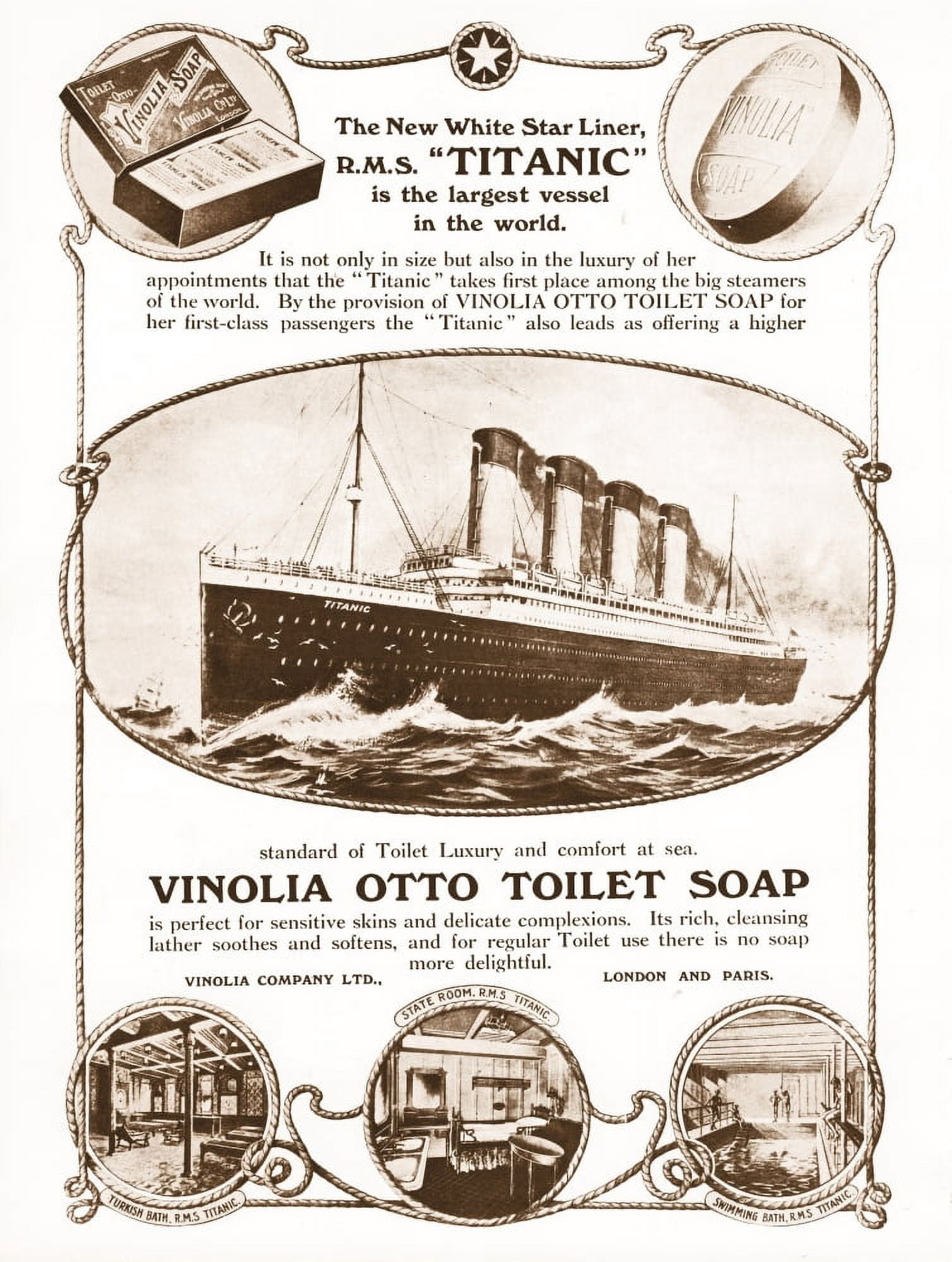 Advert Illustrated London News 6 April 1912 Vinolia Otto Toilet Soap Canvas Art - (18 x 24)