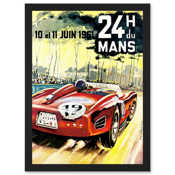 Advert Transport 24H Du Mans Monaco Grand Prix A4 Artwork Framed Wall Art Print