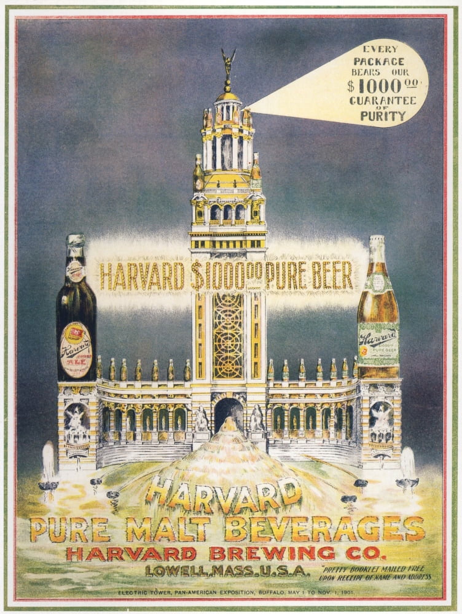 Advert for Harvard Beer 1901 Canvas Art - Unknown (18 x 24)