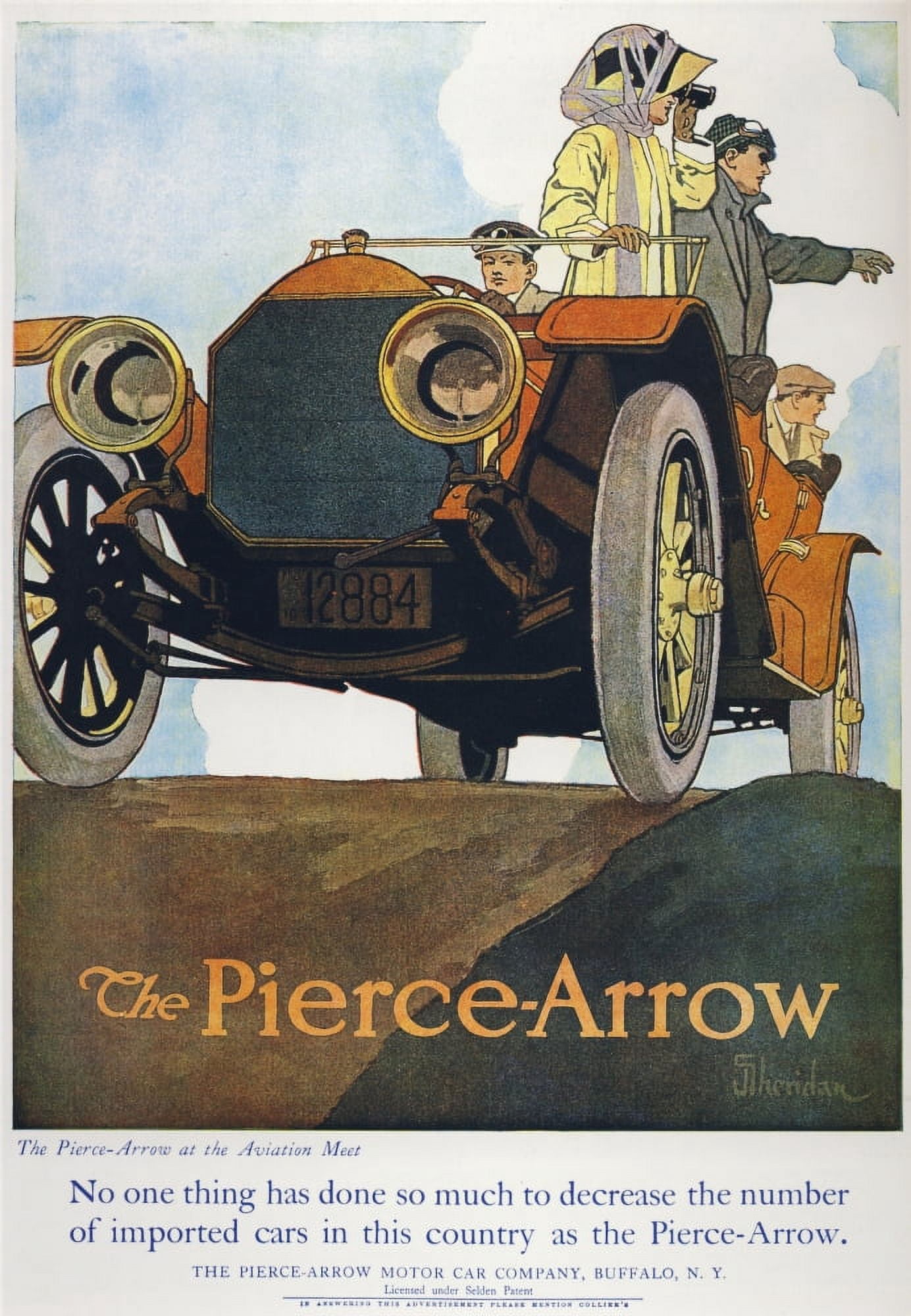 Advert for Pierce Arrow Cars 1911 Canvas Art - John E Sheridan (18 x 24)