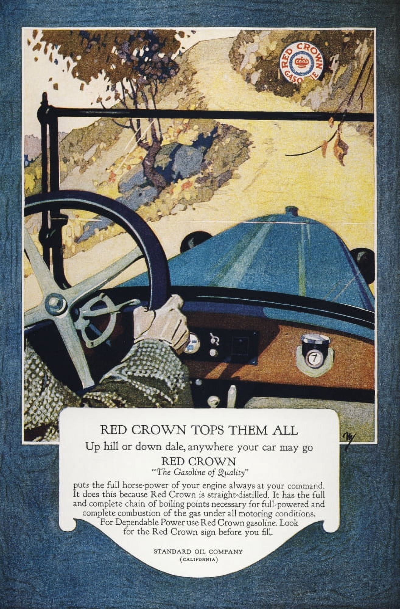 Advert for Red Crown Gasoline 1917 Canvas Art - Unknown (24 x 36)