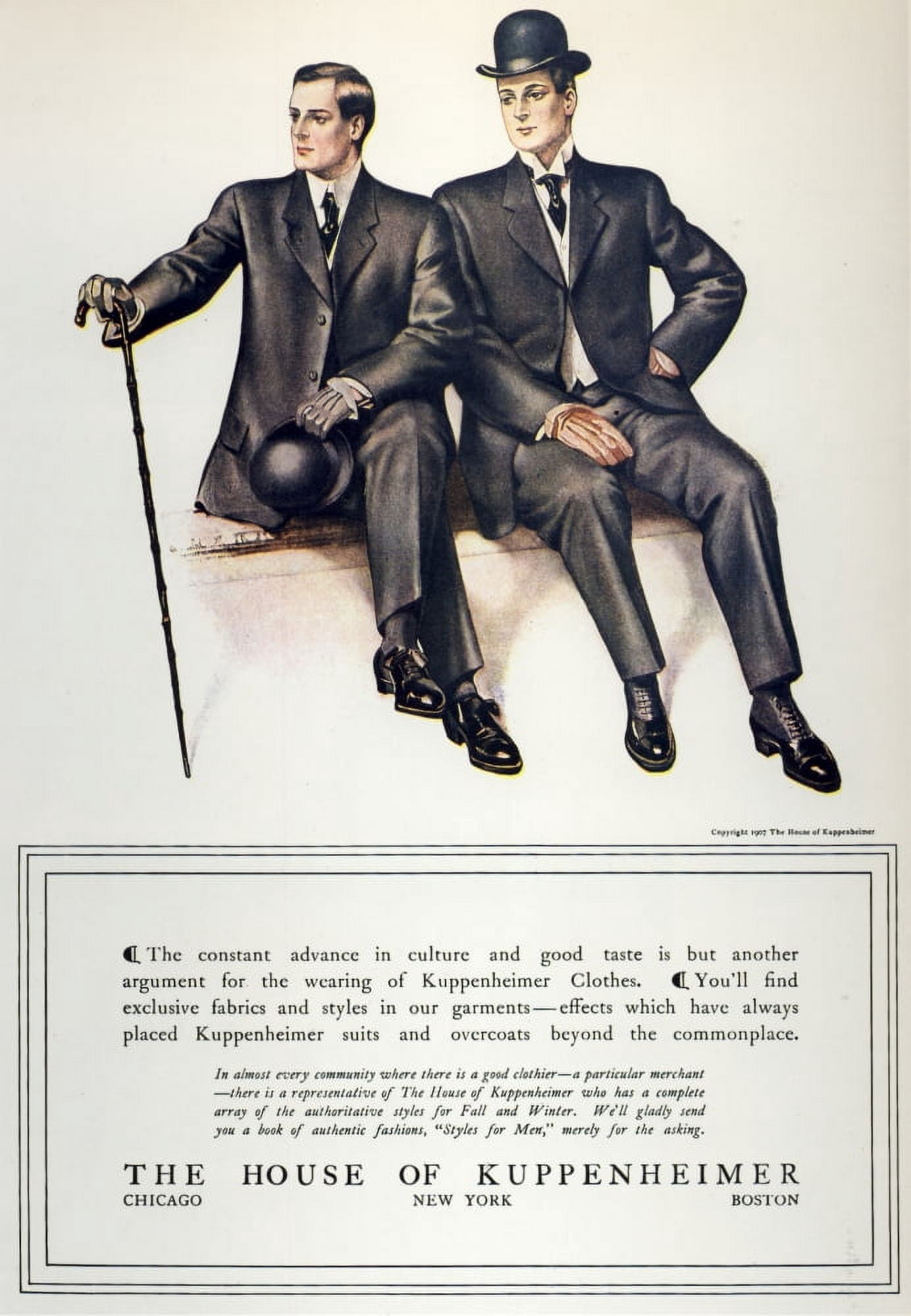 Advert for The House of Kuppenheimer 1907 Canvas Art - Unknown (18 x 24)