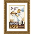 thumbnail image 1 of Advertisement 11x14 Gold Ornate Wood Framed with Double Matting Museum Art Print Titled - Cooks: Restaurant Tivoli Basel, 1 of 4