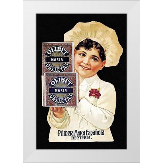 Advertisement 23x32 White Modern Wood Framed Museum Art Print Titled - Cooks: Olibet Galletas