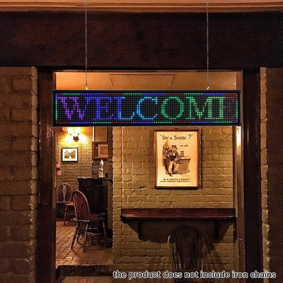 Advertisement Board High Visibility LED Sign Outdoor Scroll Message Board 7 Color Programmable Scrolling for Shop Bar