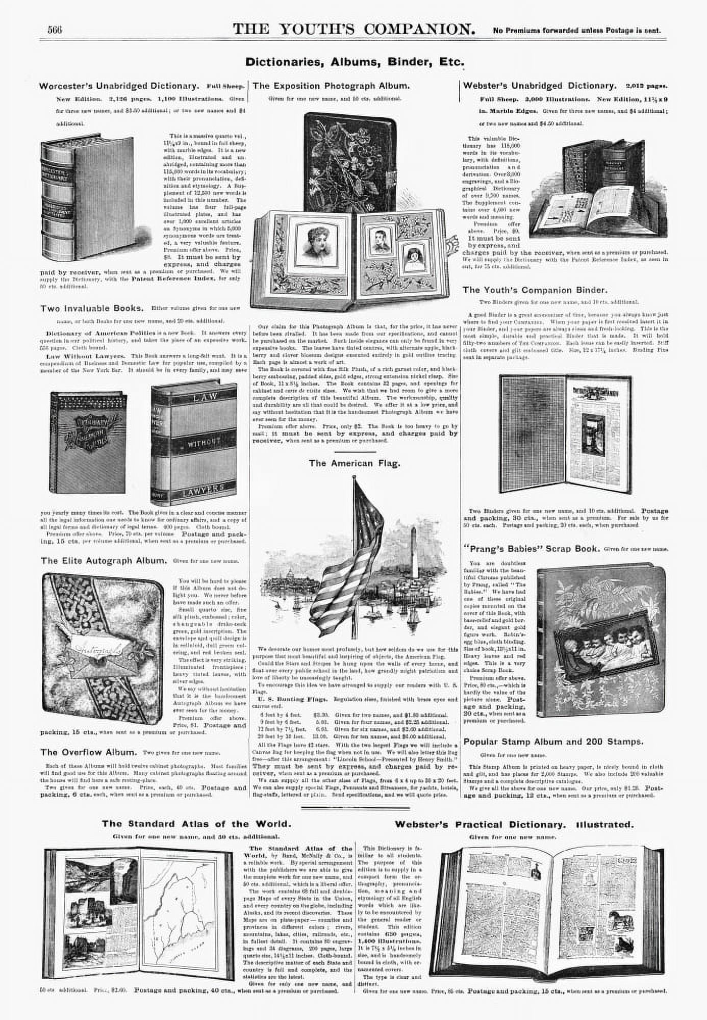 Advertisement Books, 1890. /Namerican Magazine Advertisement For